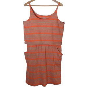 Kavu Orange and Gray Striped Dress